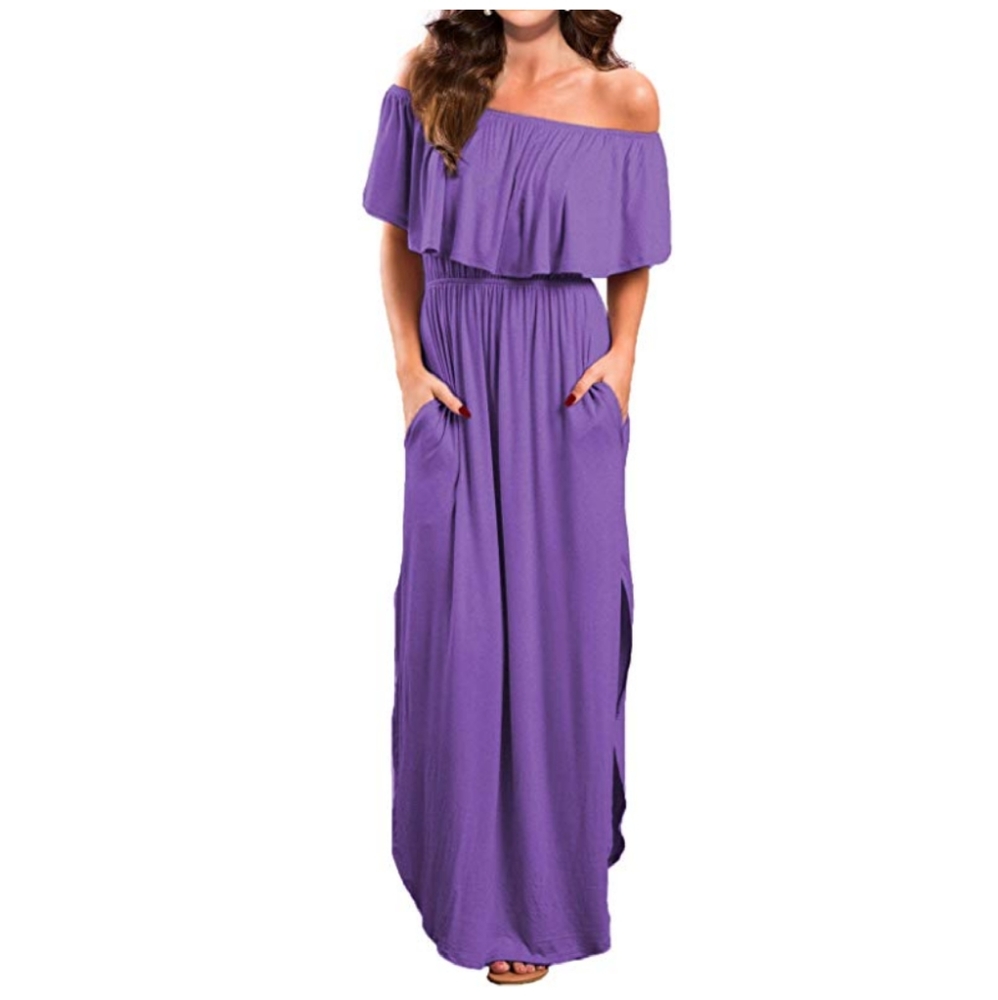 Women's off-the-shoulder summer casual beach dress
